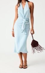 Dakari Midi Skirt (Pale Blue) - Image 6