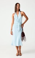 Dakari Midi Skirt (Pale Blue) - Image 9
