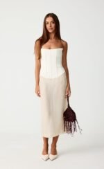 Night Out Midi Skirt (Cream) - Image 5