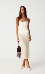 Night Out Midi Skirt (Cream)