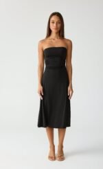 Darya Midi Dress (Black) - Image 5