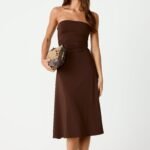 Darya Midi Dress (Chocolate)