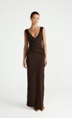 Cory Maxi Dress (Chocolate) - Image 3