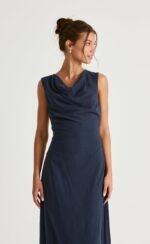 Shoreline Maxi Dress (Navy) - Image 3
