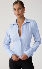 Jettson Shirt (Blue/Choc Stripe) - Image 3