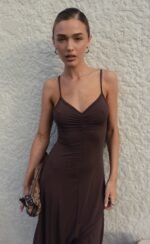 Poppy Midi Dress (Chocolate) - Image 2