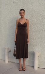 Poppy Midi Dress (Chocolate)