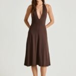 Sable Midi Dress (Chocolate)