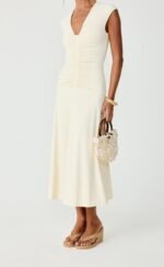 Mila Midi Dress (Cream) - Image 7