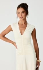 Mila Midi Dress (Cream) - Image 5