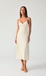 Poppy Midi Dress (Oat)