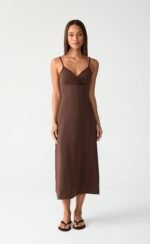 Poppy Midi Dress (Chocolate) - Image 3