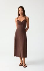 Poppy Midi Dress (Chocolate) - Image 7