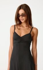 Poppy Midi Dress (Black) - Image 7