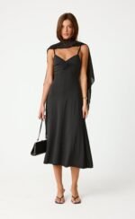 Poppy Midi Dress (Black) - Image 2