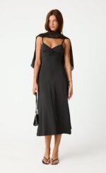Poppy Midi Dress (Black) - Image 8
