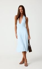 Sable Midi Dress (Ice Blue) - Image 3