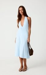 Sable Midi Dress (Ice Blue) - Image 9