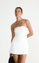 Sarie Mini Dress (White) - Image 3