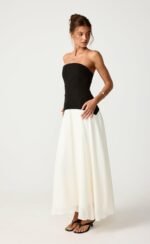 Stella Midi Dress (Black/Cream) - Image 10