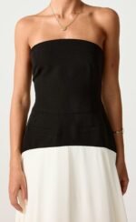 Stella Midi Dress (Black/Cream) - Image 6