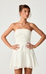 Stella Mini Dress (Cream) - Image 6