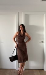Sela Midi Dress (Chocolate)