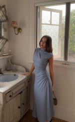 Stolen Midi Dress (Muted Blue)
