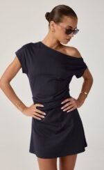 Adelaide Mini Dress (Navy) - Image 2