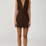 Aya Mini Dress (Chocolate)