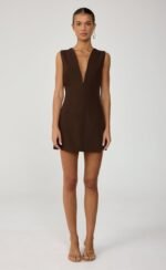 Aya Mini Dress (Chocolate)