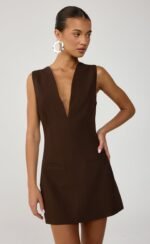 Aya Mini Dress (Chocolate) - Image 2