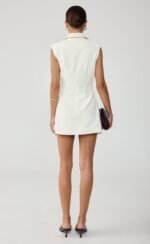 Cortez Mini Dress (Cream) - Image 6