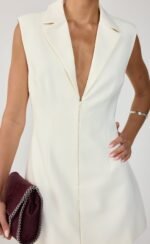 Cortez Mini Dress (Cream) - Image 7