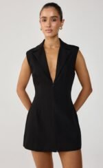 Cortez Mini Dress (Black) - Image 7