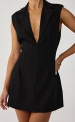 Cortez Mini Dress (Black) - Image 2