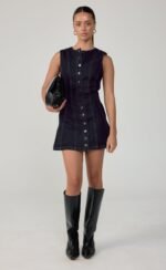 Heath Mini Dress (Navy Blue Denim) - Image 2