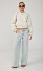 Ellina Bomber Jacket (Oat Texture) - Image 9