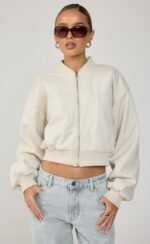 Ellina Bomber Jacket (Oat Texture) - Image 4