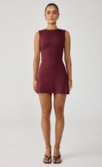 Foster Mini Dress (Wine) - Image 4