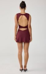 Foster Mini Dress (Wine) - Image 3