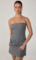 Jaylen Mini Dress (Slate Texture) - Image 6