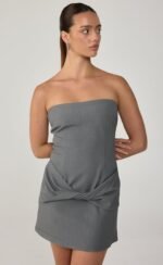 Jaylen Mini Dress (Slate Texture) - Image 2
