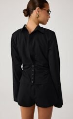 Jordynn Long Sleeve Top (Black) - Image 2