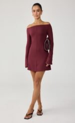 Kendale Mini Dress (Wine) - Image 6