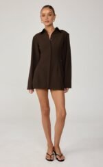 Mariella Mini Dress (Chocolate) - Image 2