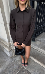 Mariella Mini Dress (Chocolate)