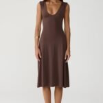 Milene Midi Dress (Chocolate)