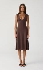 Milene Midi Dress (Chocolate)