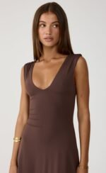 Milene Midi Dress (Chocolate) - Image 2